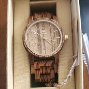 Eco-Friendly Wooden Watch with Gold Accents